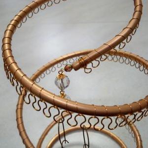 Spiral Copper Earring Tree Holder, Organizer...