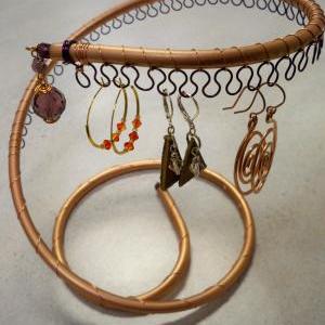 Spiral Copper Earring Tree Holder, Organizer,..